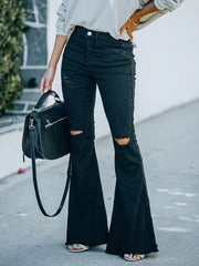 Ripped Flared Leg Jeans