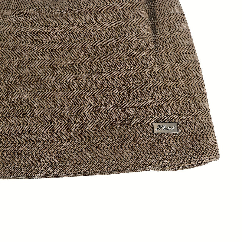 Velvet Woolen Beanie Hat Cold-proof Ear Protection Knitted Ski Cycling Hat