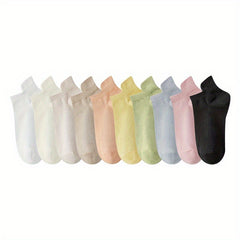10 Pairs Lightweight Women's Ankle Socks & All-match Stockings