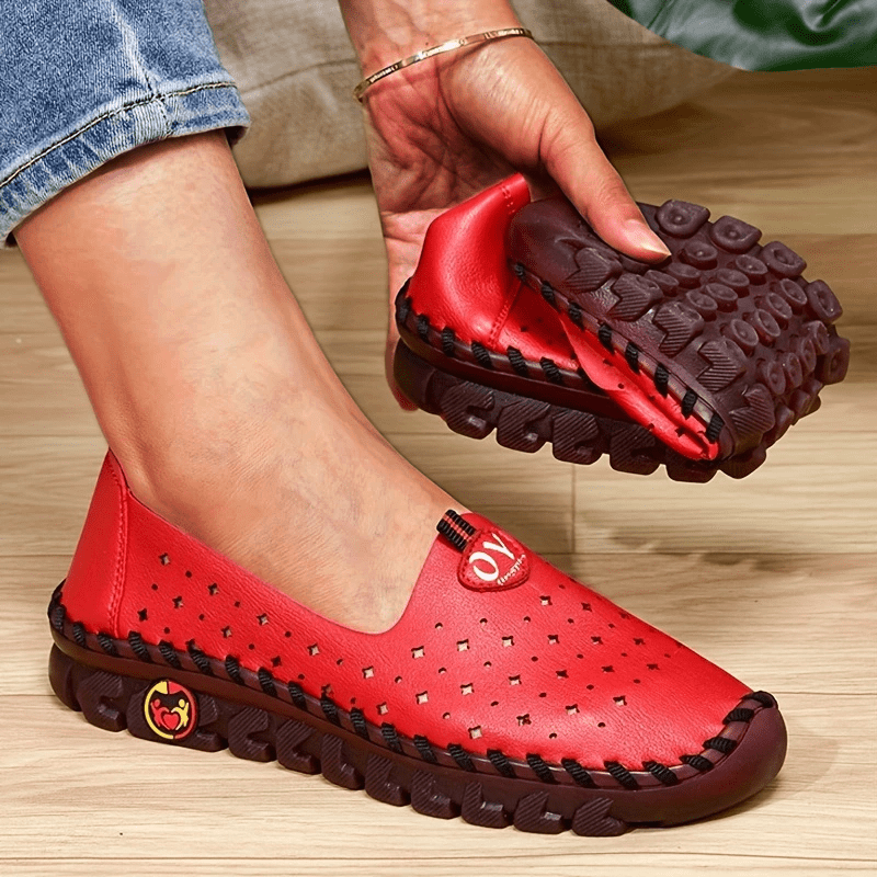 Women's Hollow Out Flat Shoes Slip On Comfy Walking Shoes