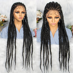 Full Lace Braided Wigs for Women Jumbo Box Braids Lace Front Wig with Baby Hair