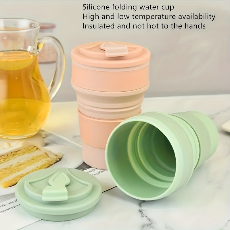 Collapsible Reusable Silicone Cup Hot Cold Drinks Camping Hiking