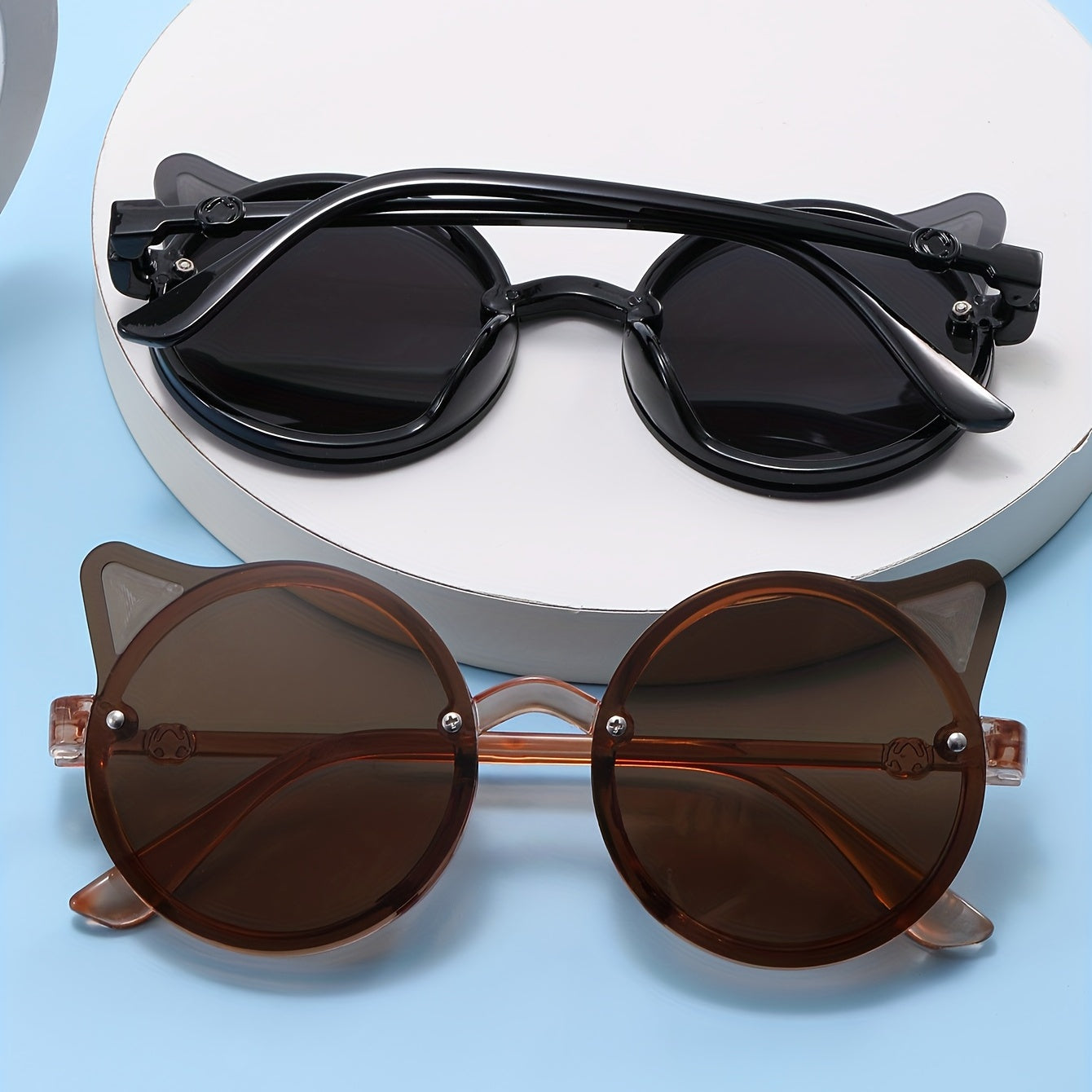 2pcs Boys' Cartoon Cat Ears Sunglasses Party Holiday Eyewear