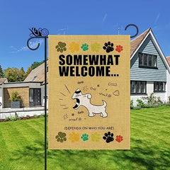 Dog Garden Flags Welcome Two sided Farmhouse Decor