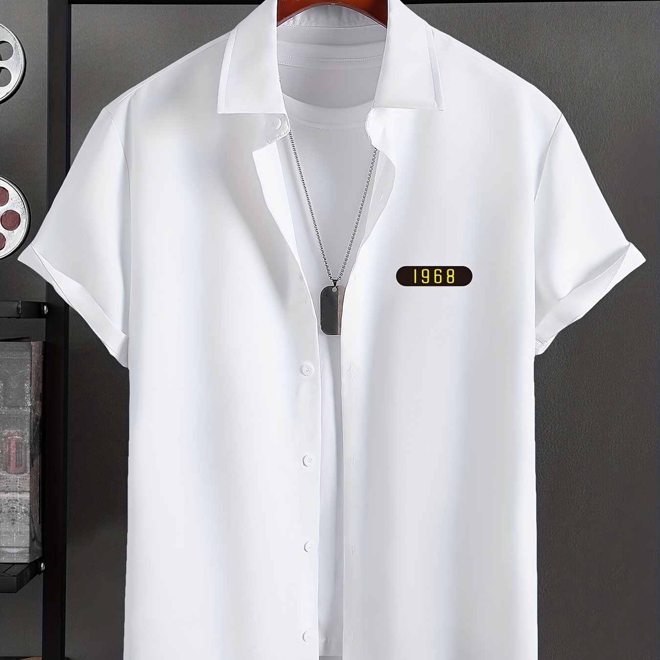 Men's Lapel Solid 4998 Graphic Button Down Shirts Top Blouse