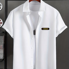Men's Lapel Solid 4998 Graphic Button Down Shirts Top Blouse