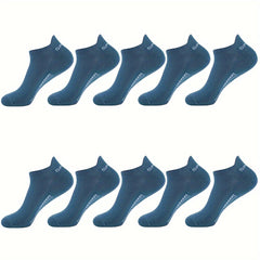 10 Pairs Men's Cotton Ankle Socks Deodorant Sports Sweat-Absorbing Net Socks