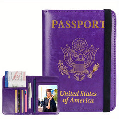 Mini Textured Document Holder PU Leather Passport Cover