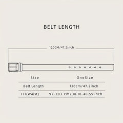 Double-sided Cowhide Leather Rotating Pin Buckle Business Belt