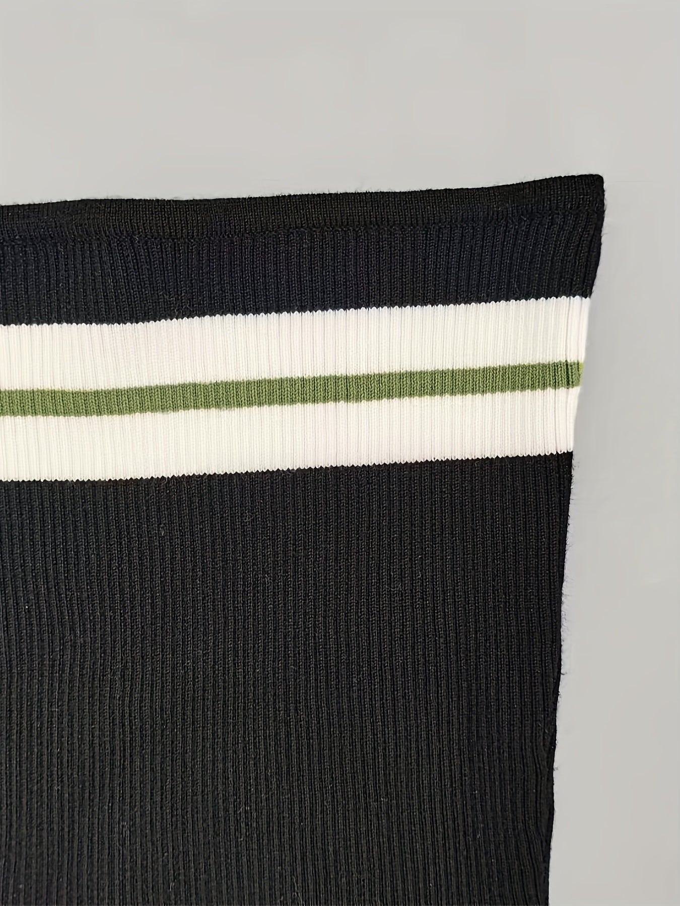 Stripe Pattern Knitted Tube Top Y2K Sleeveless Crop Top