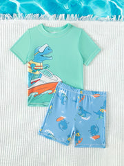 Children's Cartoon T-Shirt & Shorts Set