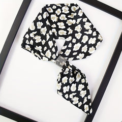 Satin Silky Printed Scarf Short Neck Scarfs Outdoor Shawl Wrap