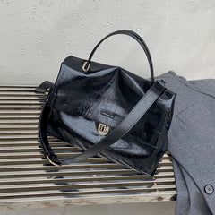 Durable Lightweight Briefcase with Adjustable Strap & Turn Lock Closure