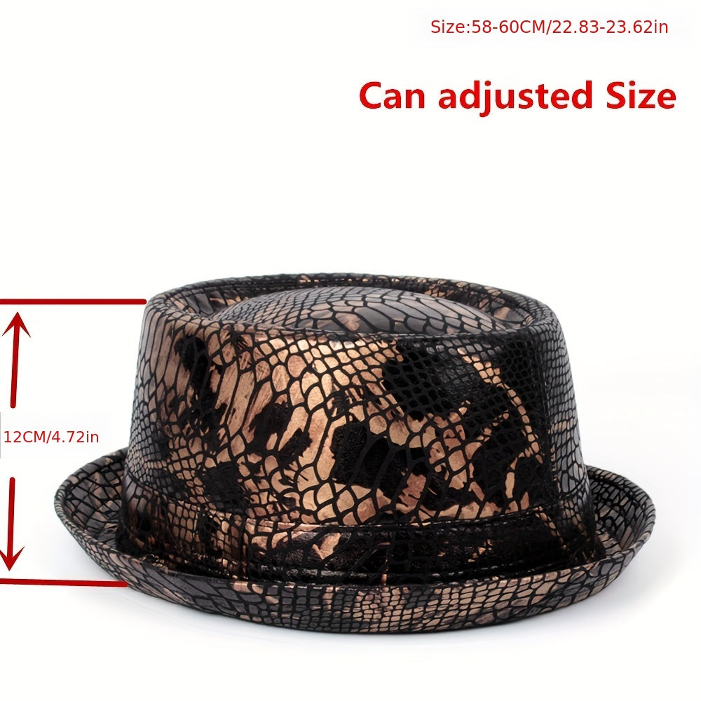 Men's Flat Leather Top Hat Street Hat