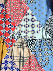 Patchwork Print High Rise Smock Maxi Skirt