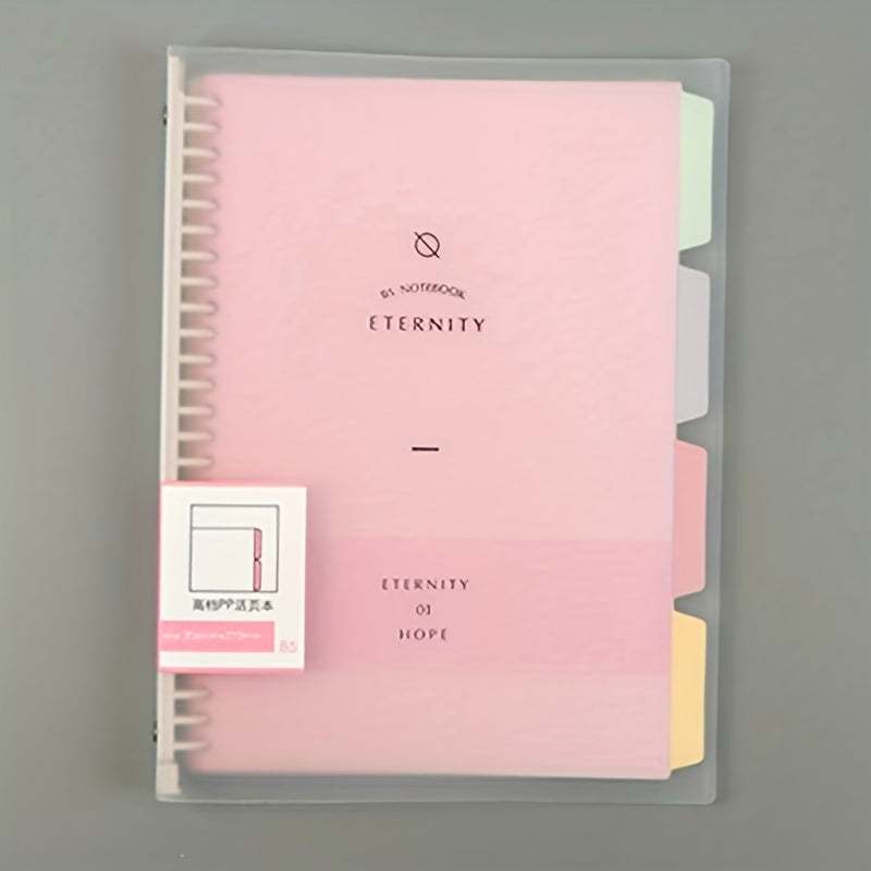 A5 Pink Notebook 60 Pages Beige Inner Page Rotating Binder Clip Large Capacity