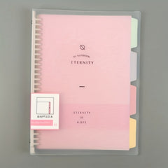 A5 Pink Notebook 60 Pages Beige Inner Page Rotating Binder Clip Large Capacity