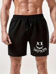 Men's Smiley Print Comfy Shorts
