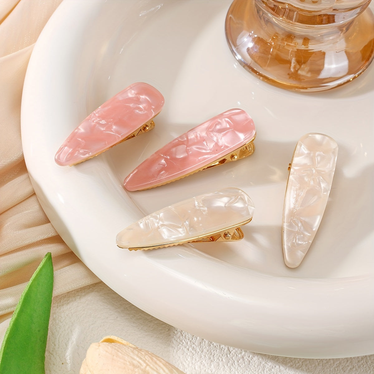 4pcs Marbling Barrettes Hair Clips Hair Claw Accessories for Girls