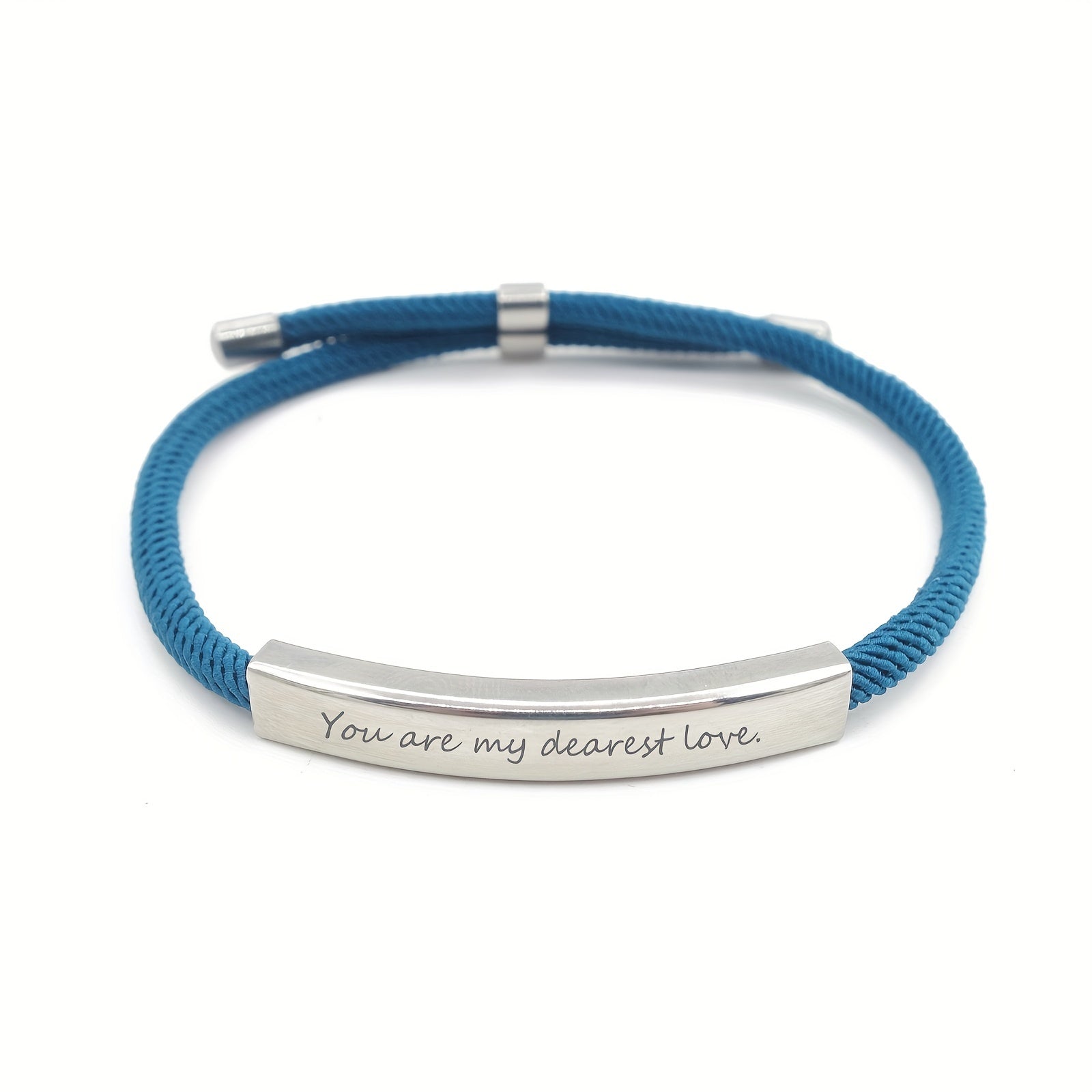 Custom Stainless Steel Braided Pet Bracelet with Engraved Name