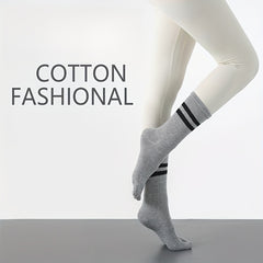 2 Pairs Women's Non slip Medium Tube Yoga Pilate Socks Soft Comfortable