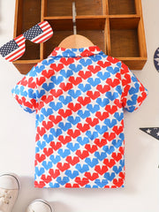 Star Print Block Polo Shirt for Baby Boys