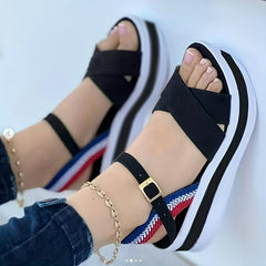 Women's Cross Strap Platform Sandals Casual Summer Shoes