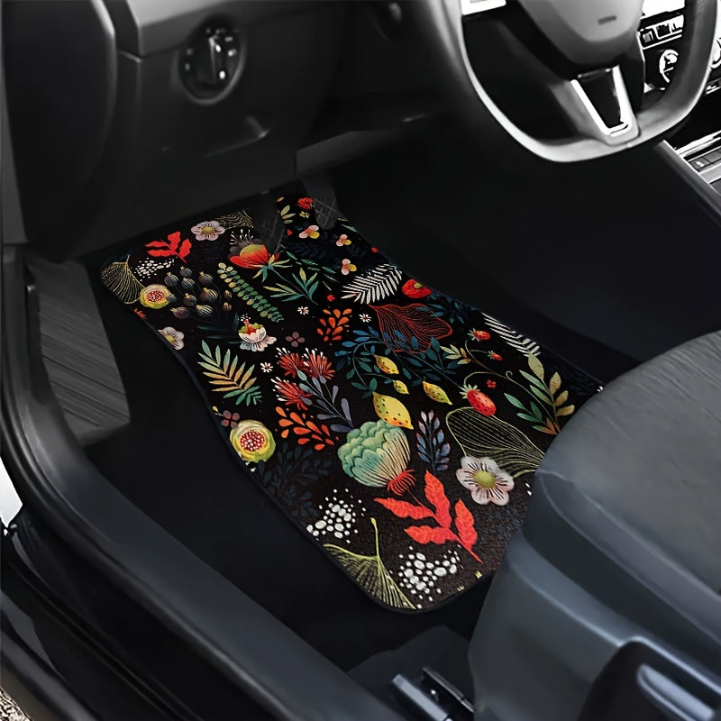 4pcs Daisy Butterfly Dragonfly Car Floor Mats Non slip And Stain resistant Mats