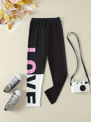 Girls Printed Sports Leggings High Waist Yoga Pants