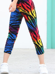 Kids Rainbow Tie Dye Leggings High Stretch Soft Pants