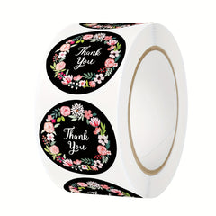 500pcs Floral Thank You Seal Sticker Gift Envelope Decoration Self Adhesive