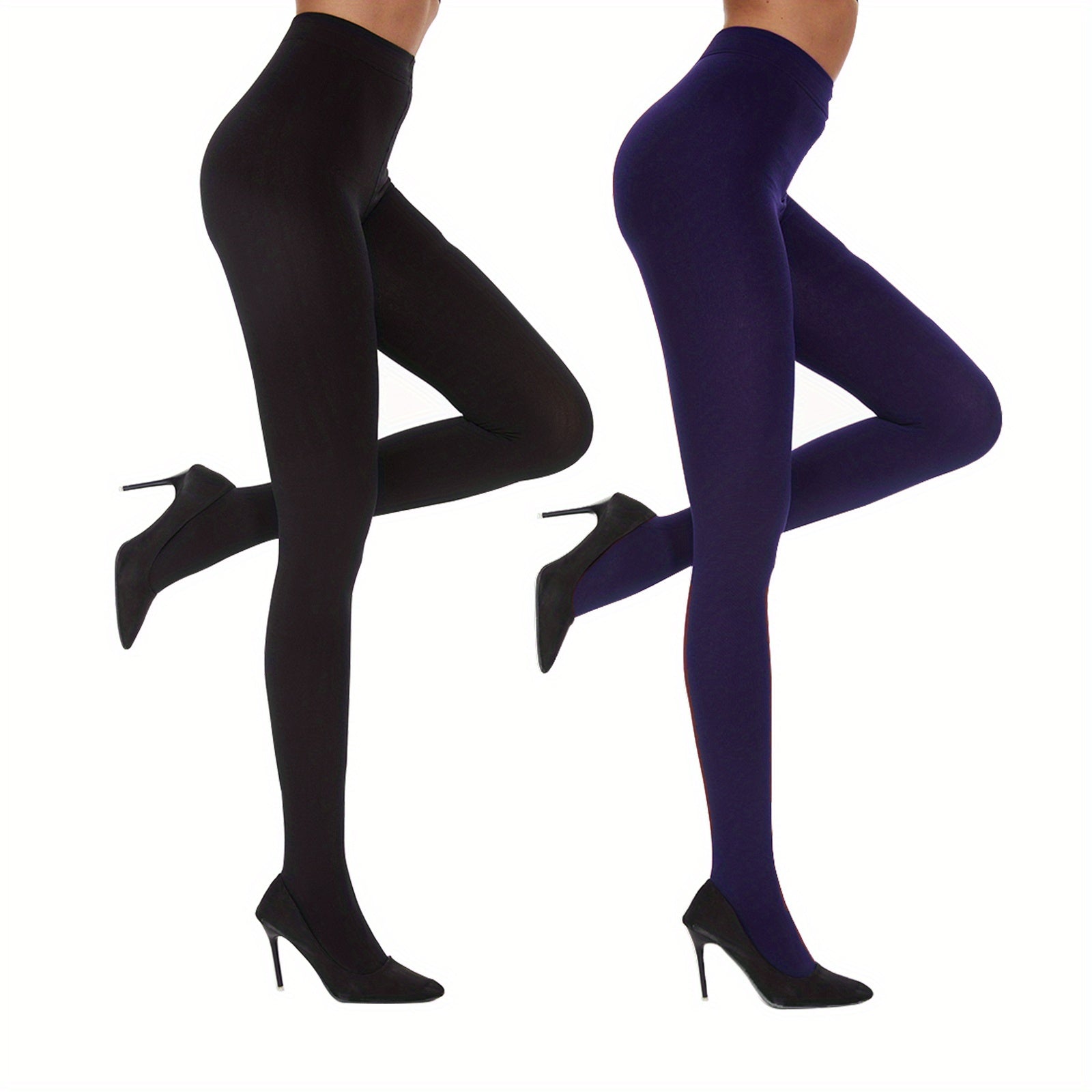 2 Pack Slim High Waist Opaque Tights Women's Stockings