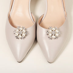 Crystal Rhinestone Pearl Shoe Clips Floral DIY Shoe Buckle Wedding Party