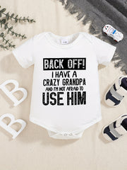 Baby Boys Casual Crazy Grandpa Short Sleeve Onesie Clothes