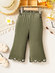 Girls Bell Bottomed Pants High Waisted Loose Fit