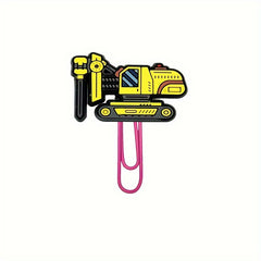 9pcs Cartoon Style Series Paper Clip Cute PVC Bookmark Clip