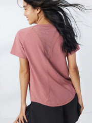 Mesh Short Sleeve Sports T Shirt Quick Dry Yoga Top Women's Activewear