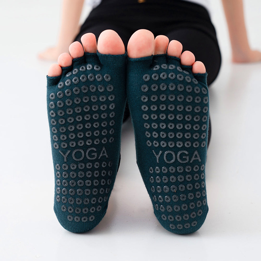 3 Pairs Women's Yoga Socks Non Slip Grips And Straps Ideal For Pilates Pure Ball