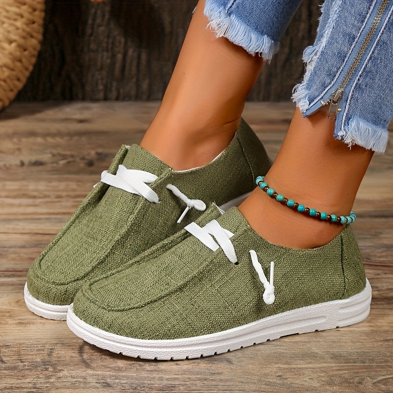 Women's Lightweight Canvas Slip On Walking Loafers