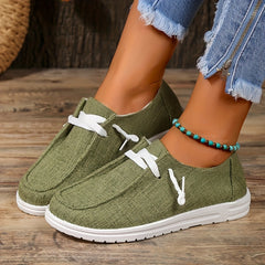 Women's Lightweight Canvas Slip On Walking Loafers