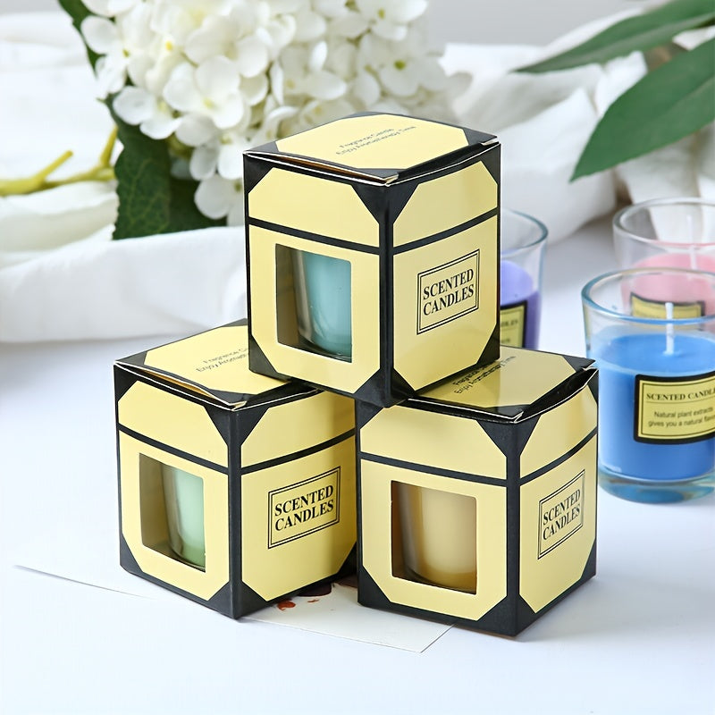 Windproof Glass Cup Plant Wax Scented Candle Indoor Hotel Fragrance