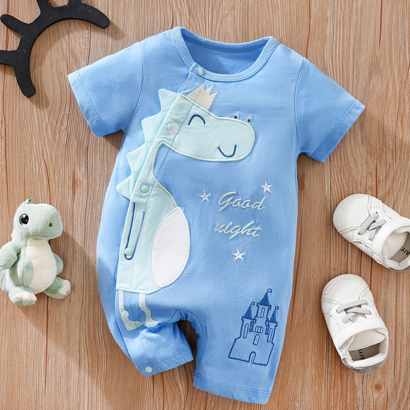 Baby Boys Dinosaur Romper Jumpsuit Casual Short Sleeve Clothes