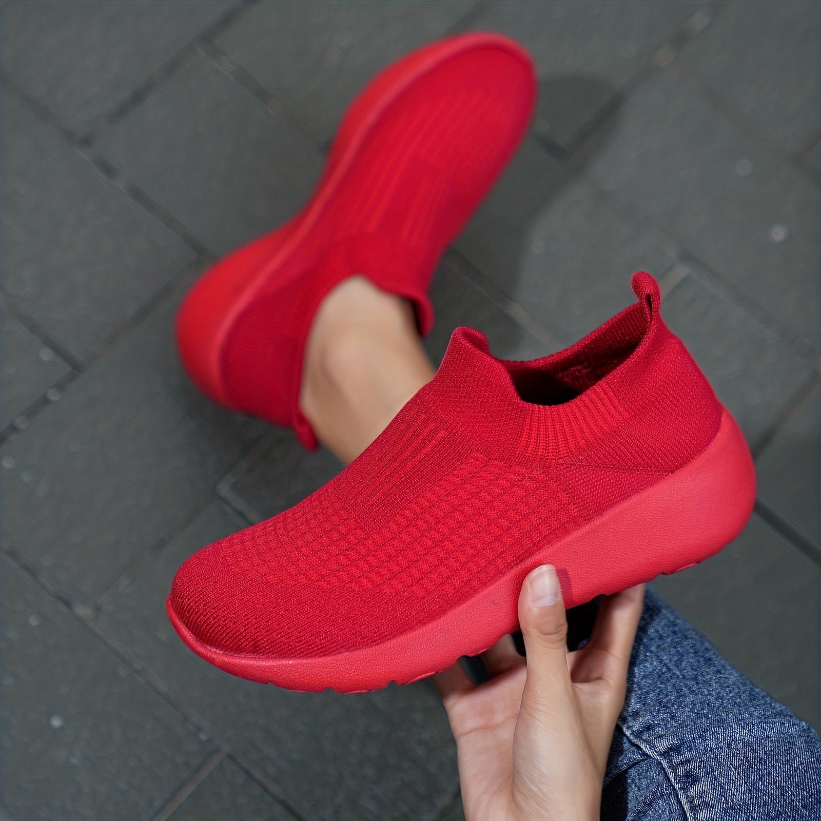 Soft Thick Bottom Heighten Shock Absorption Running Shoes