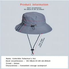 Packable Waterproof Bucket Hat Sun Hat Solid Unisex Hiking Boonie Hats