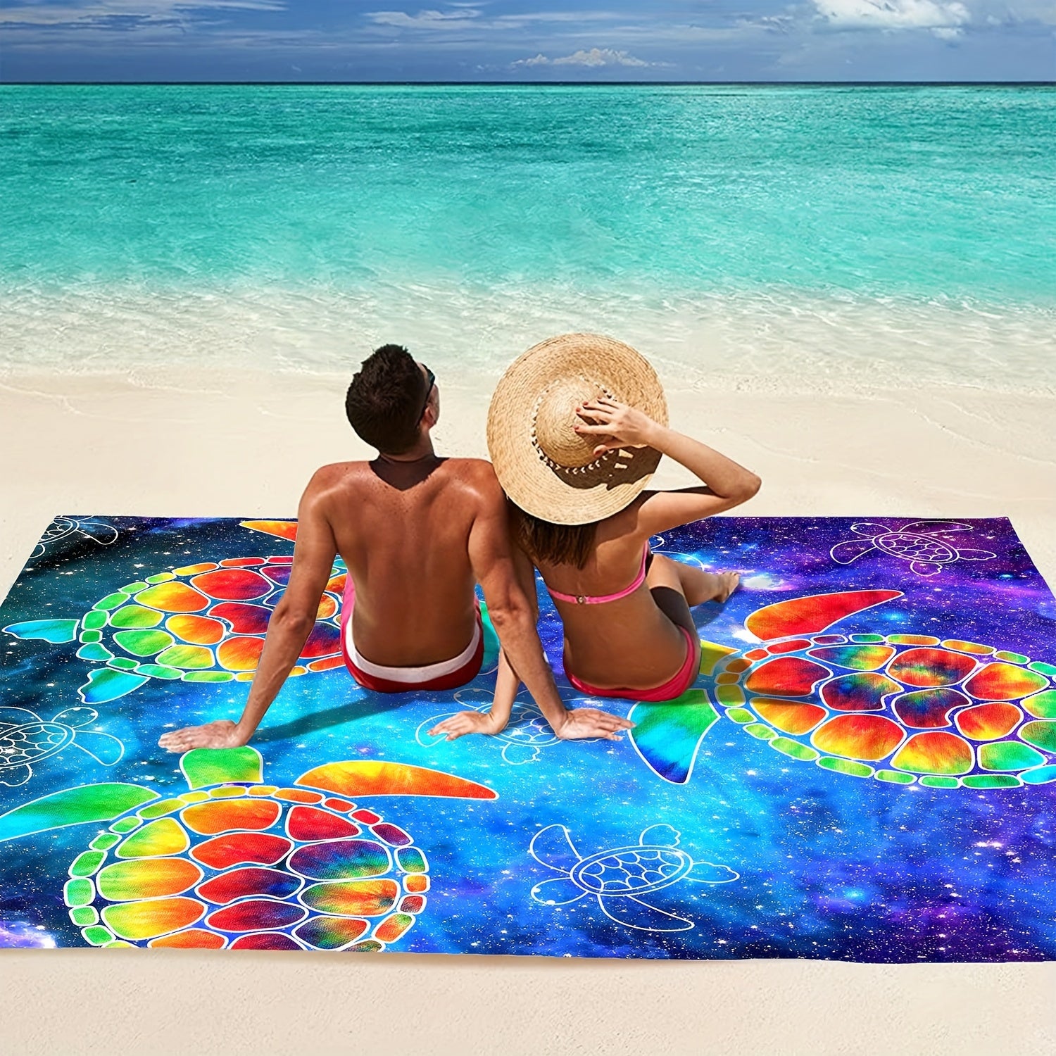 Colorful Turtle Picnic Mat Waterproof Sandproof for Picnics Camping