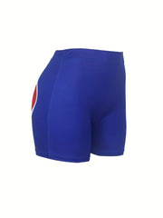 Letter Print Skinny Shorts Casual Shorts For Spring & Summer Women's Clothing