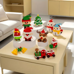 Christmas Building Block Set with Santa, Snowman, Reindeer