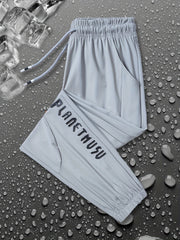Boys Letter Graphic Quick drying Trousers Drawstring Waist Thin Casual Sport Jog