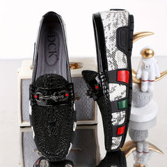 Men's Moccasin Textured Loafers Comfy Slip On Shoes Spring Summer