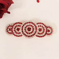 Vintage Red Rhinestone Hair Clip Hair Accessories For Women